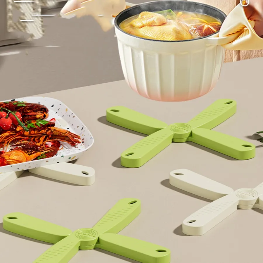 1/2pcs Foldable Silicone Heat Resistant Placemat Non-Slip Table Mat Multi-purpose Pot Holder Dish Plate Coaster Kitchen Dining