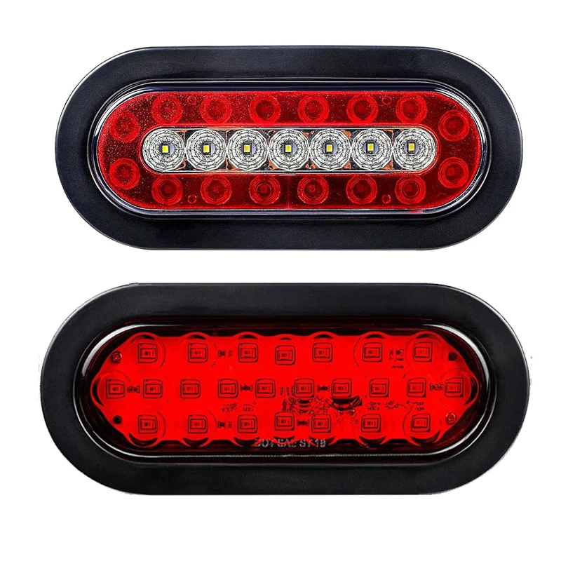 

Yuanjoy 2pcs Oval Trailer Rear Lights For Bus Caravan Lorry Truck 12V Stop Brake Lights Waterproof Reverse Lights