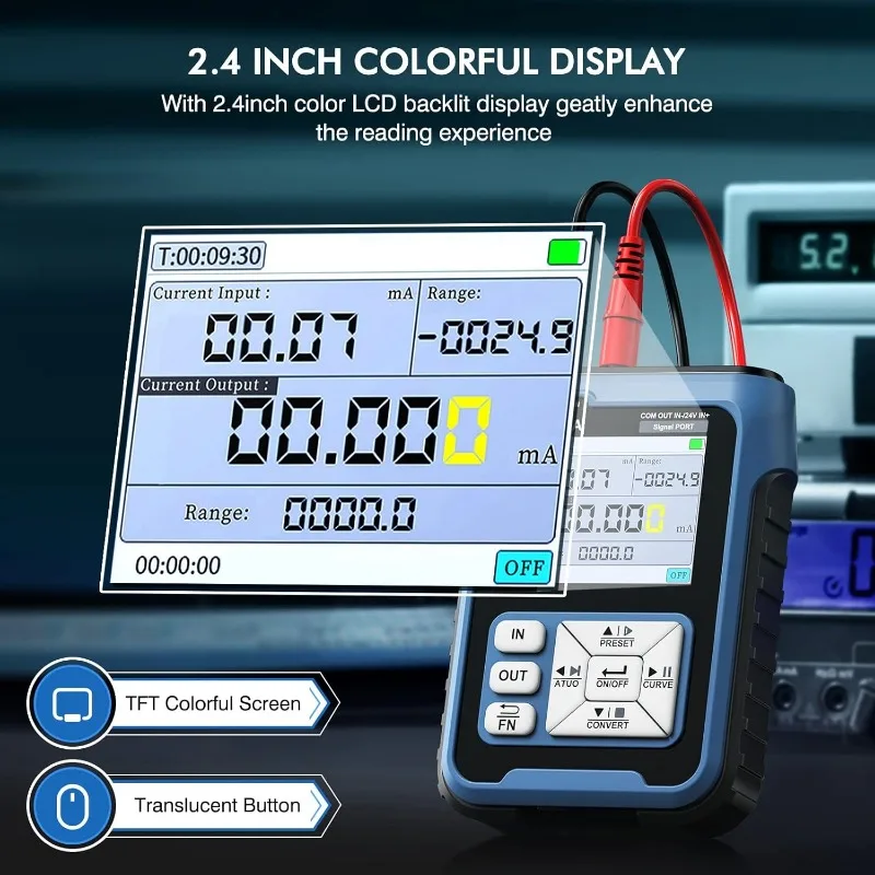 Signal Generator, Adjustable Analog Current Voltage Generator Simulator with Real-time Curve, Historical Record, Multiple Signal