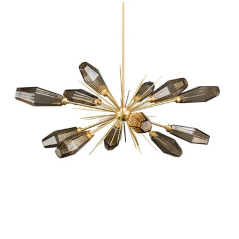 Glass living room art personality chandelier children's room decoration simple bedroom study wrought iron