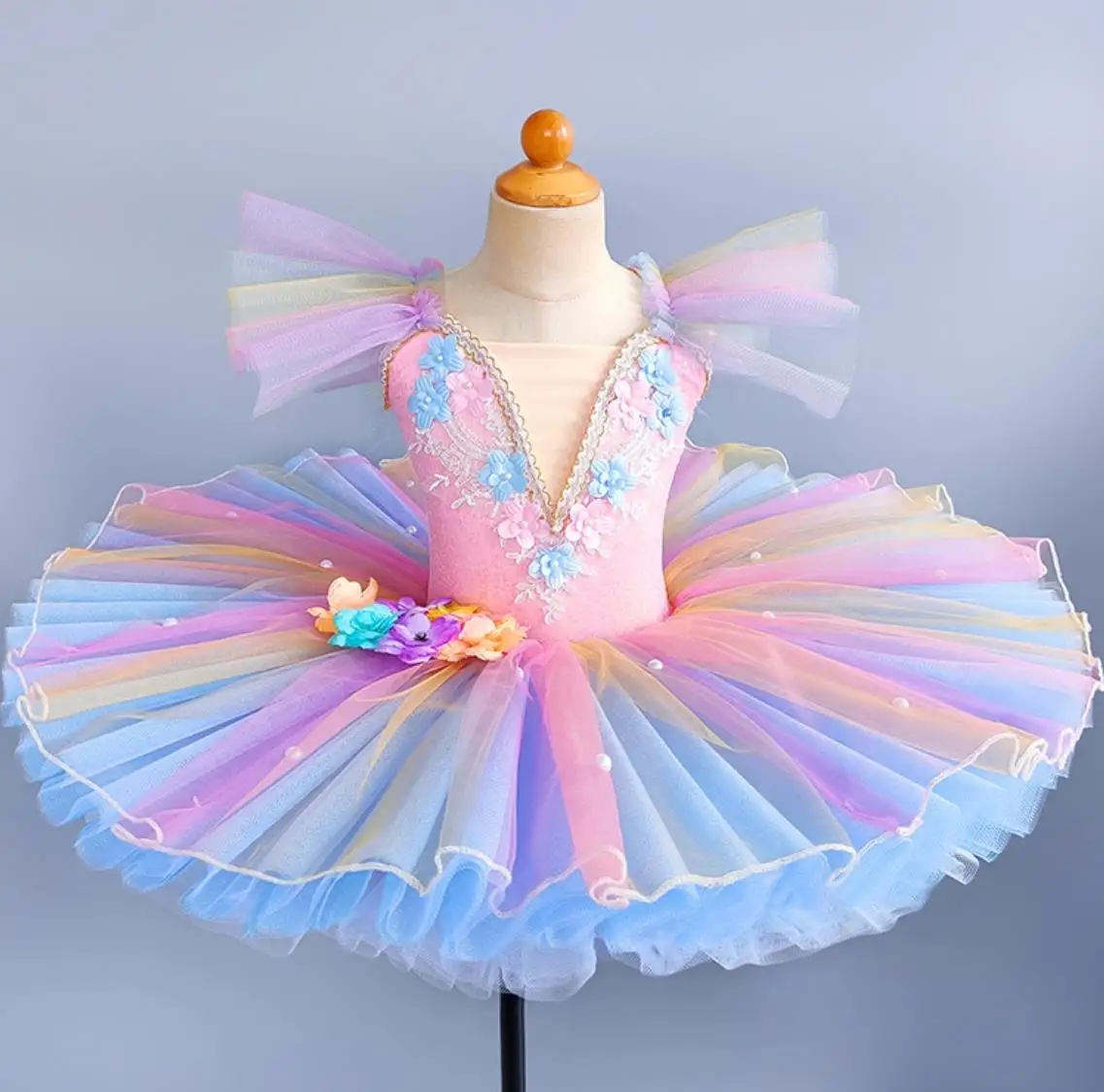 

Pink Fairy Doll Professional Ballet Tutu Pancake Girls Dance Costume Women's Stage Performance Tulle Skirt for Ballet Dress