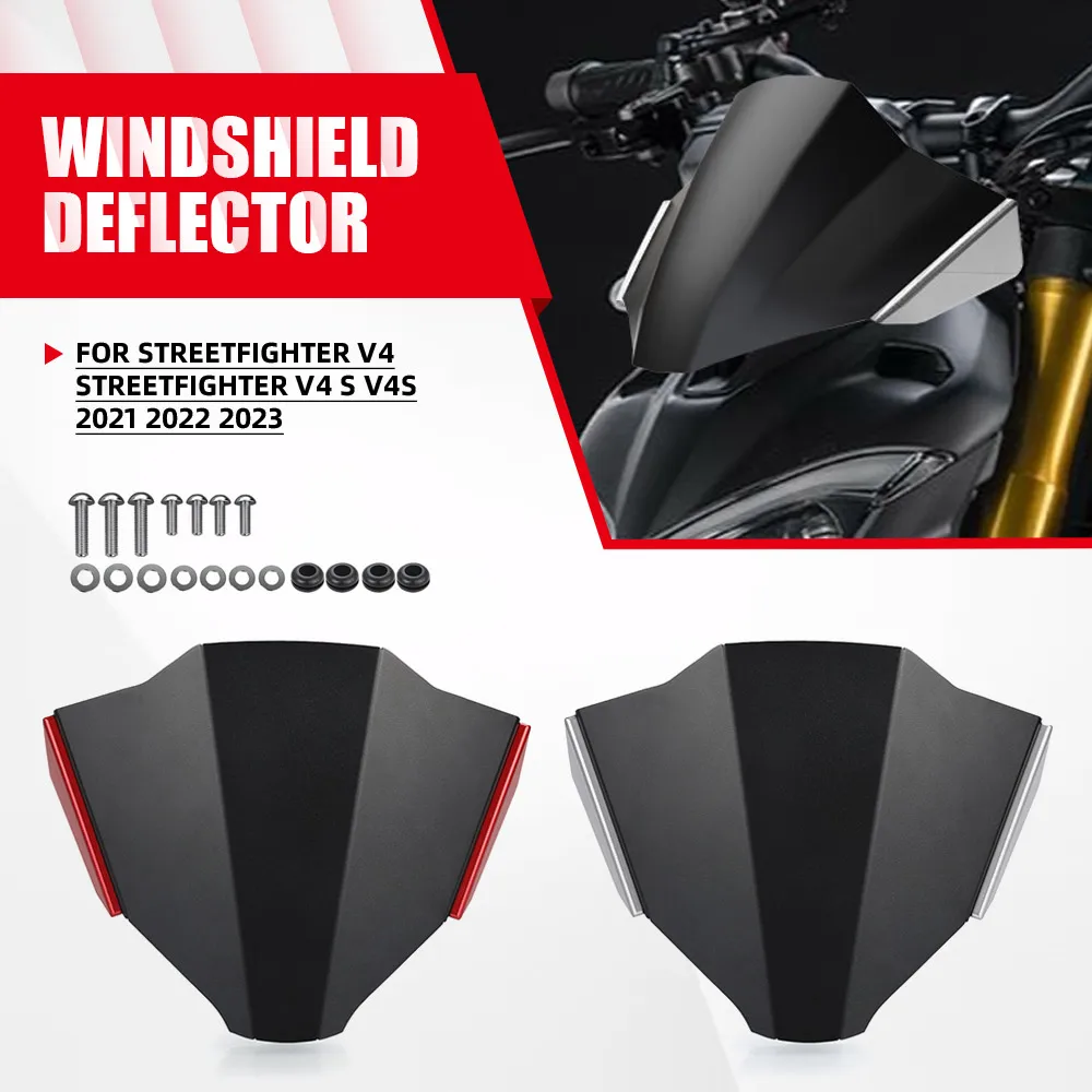 For Ducati Streetfighter V4 STREETFIGHTER V4 S V4S 2021 2022 2023 Windshield Windscreen Visor Front Wind Shield Screen Deflector