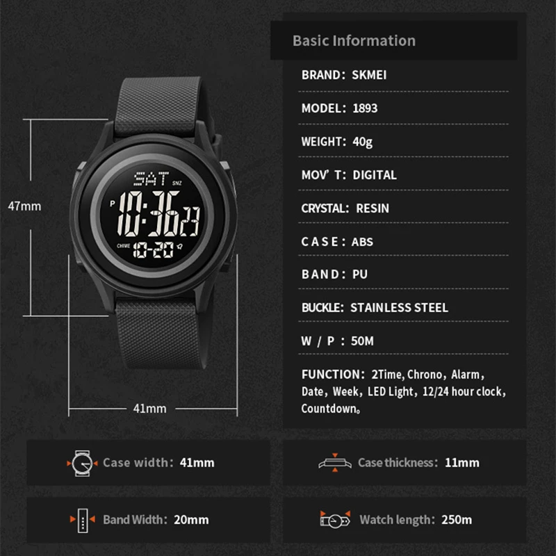 SKMEI-Reloj de pulsera deportivo para Hombre, accesorio masculino de pulsera resistente al agua con pantalla LED y alarma, complemento deportivo electrónico de marca de lujo con diseño militar