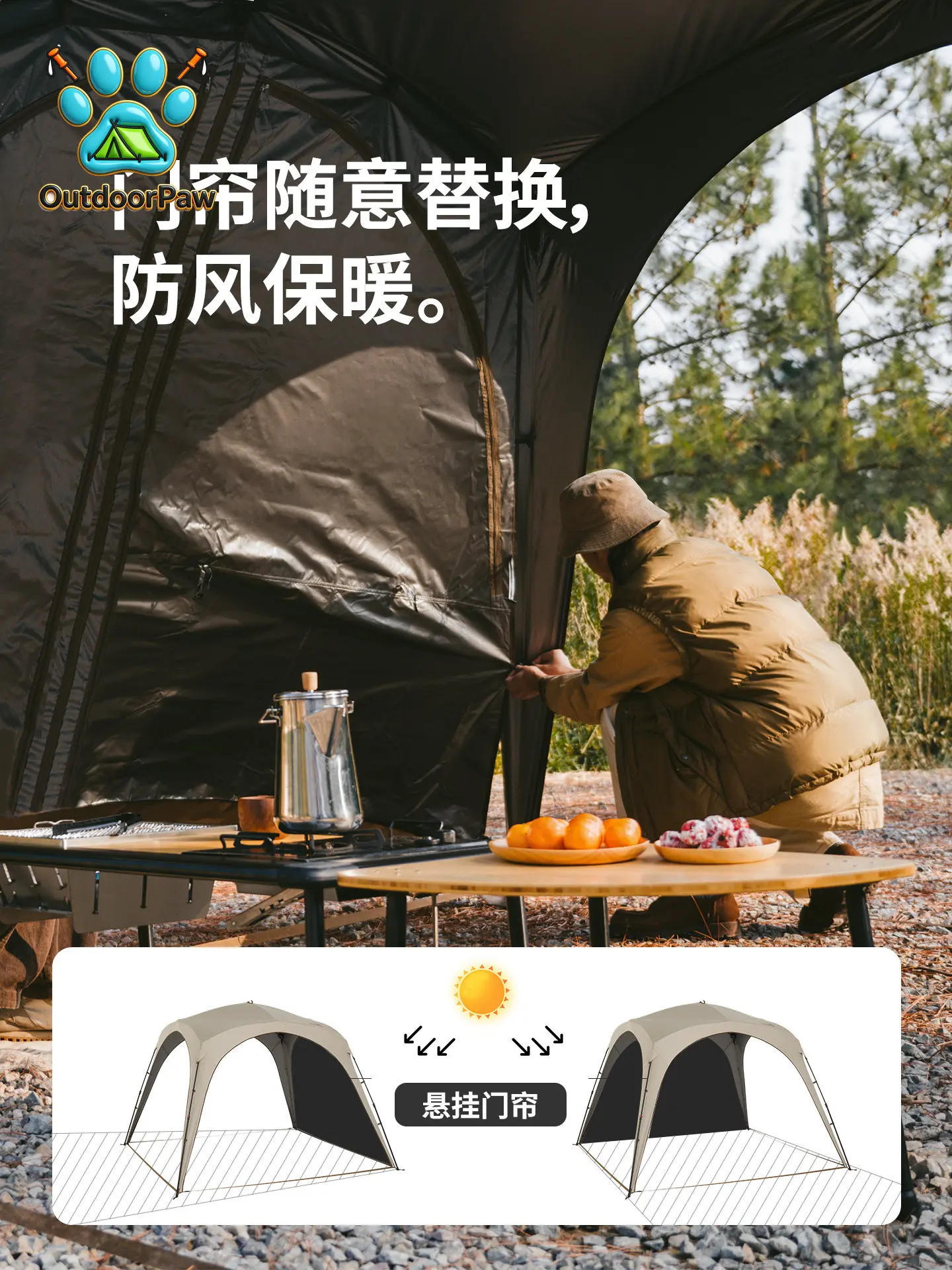 Cloud World Quick Open Tent Canopy Portable Outdoor Camping Windproof Dome Sunscreen Tent