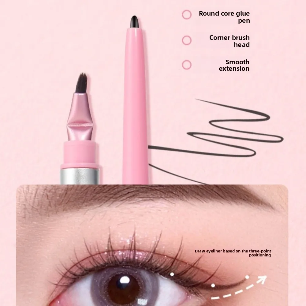 الهدايا قلم جل كحل برأسين مقاوم للعرق مقاوم للماء كحل طويل الأمد مع زوايا مطوية أداة ماكياج كحل جل