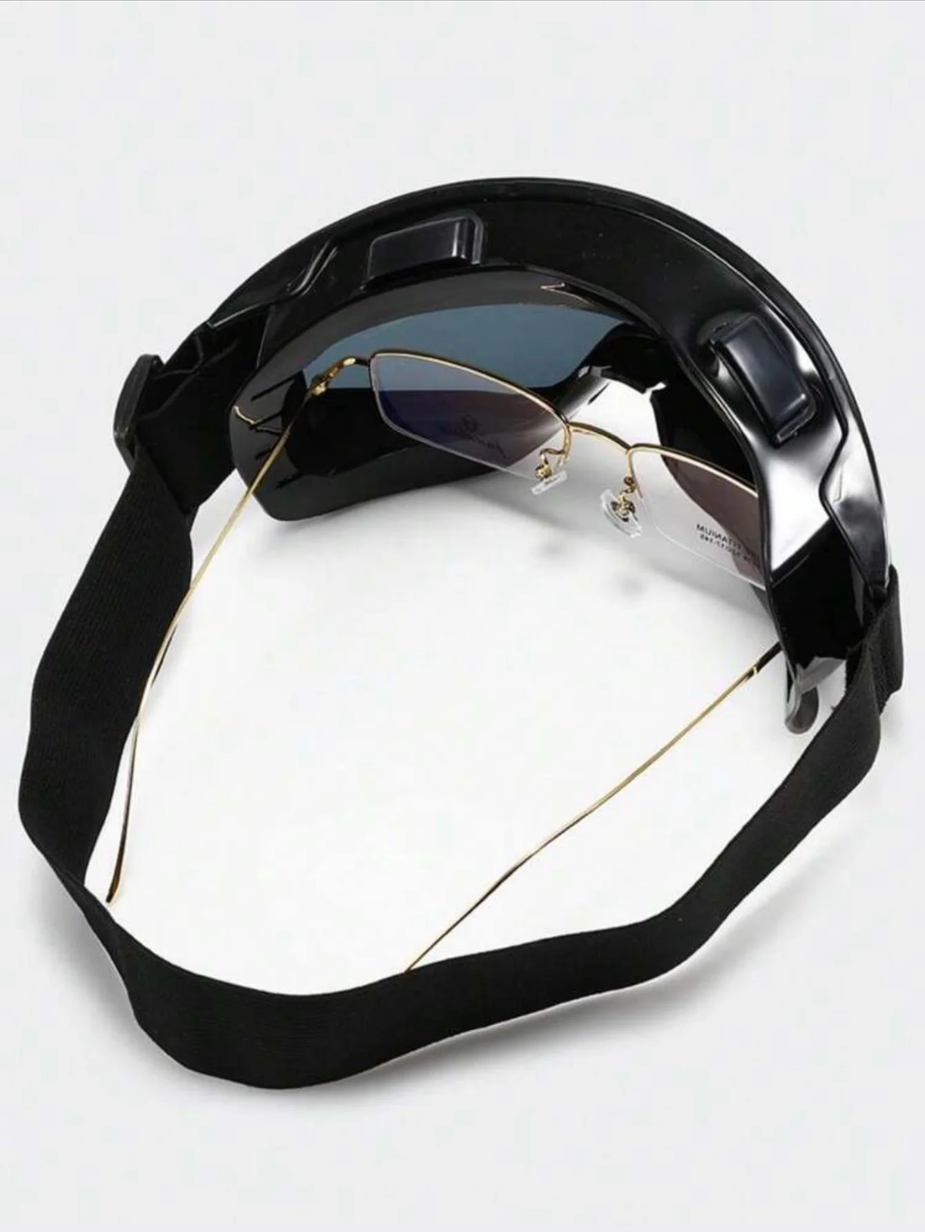 نظارات تزلج مرنة كبيرة الحجم باللون الأسود بالكامل، مناسبة للتزلج وركوب الدراجات والمغامرة والدراجات النارية والطرق الوعرة والغبار وقابلة للغسل #6