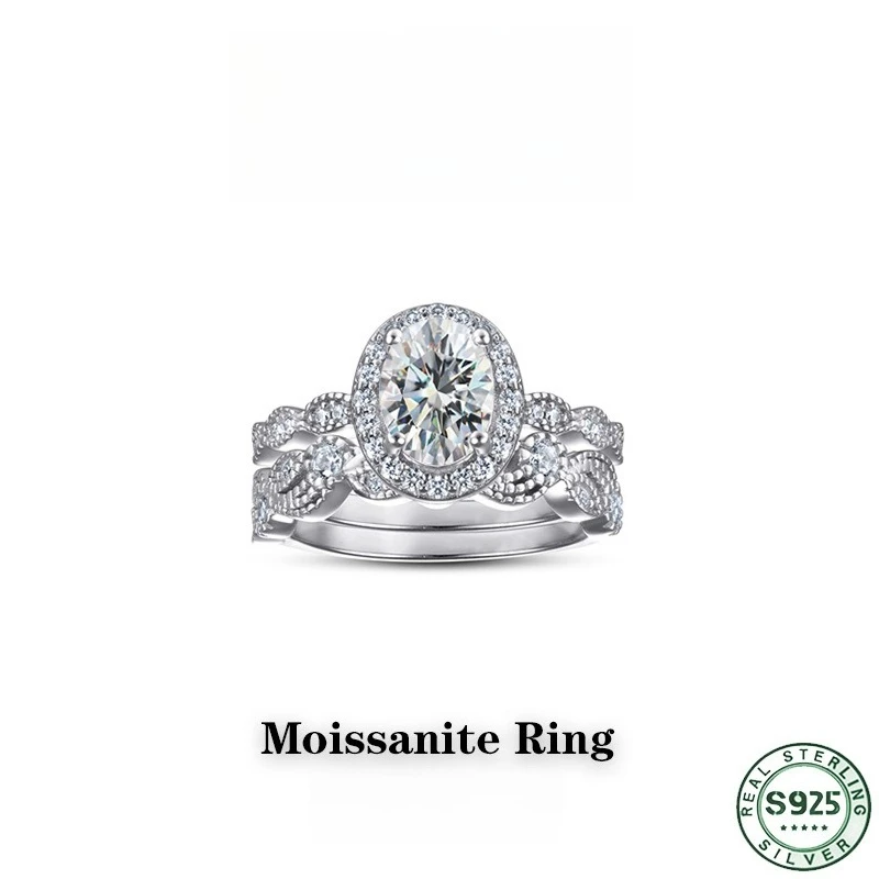 hot-selling-retro-ring-pattern-100-s925-pure-silver-ring-15-carat-moissanite-diamond-2-piece-set-ring-wedding-jewelry