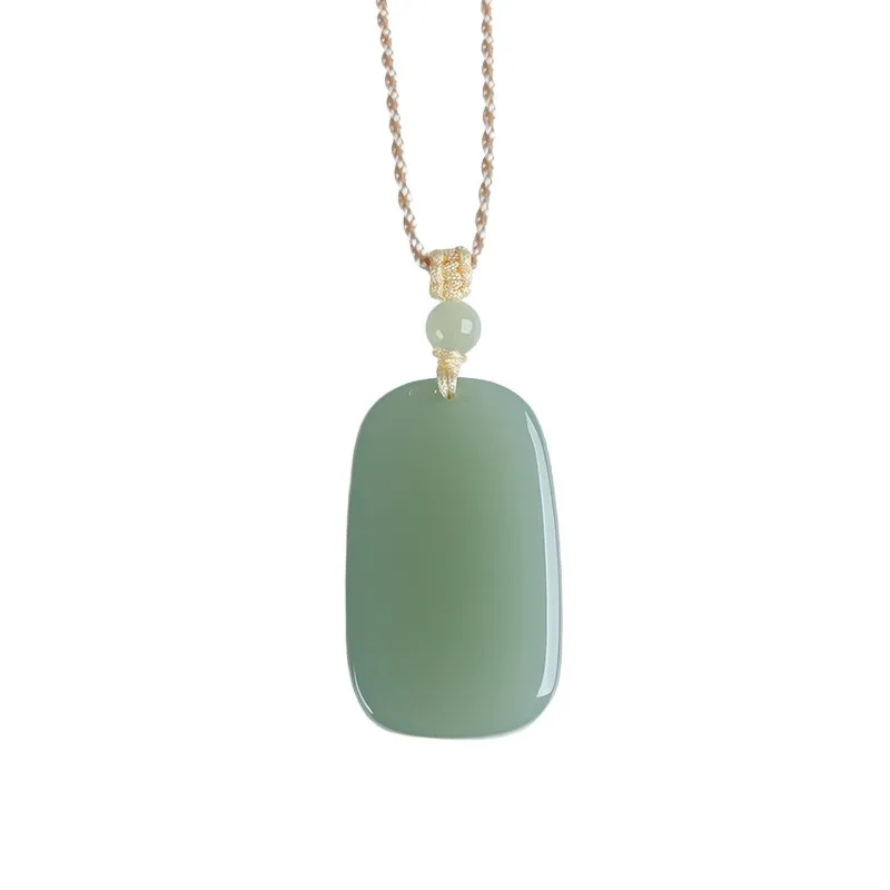Natural Hetian Jade Wushitai Pendant Braided Rope Necklace for Women 2026 Niche Clavicle Chain Gifts