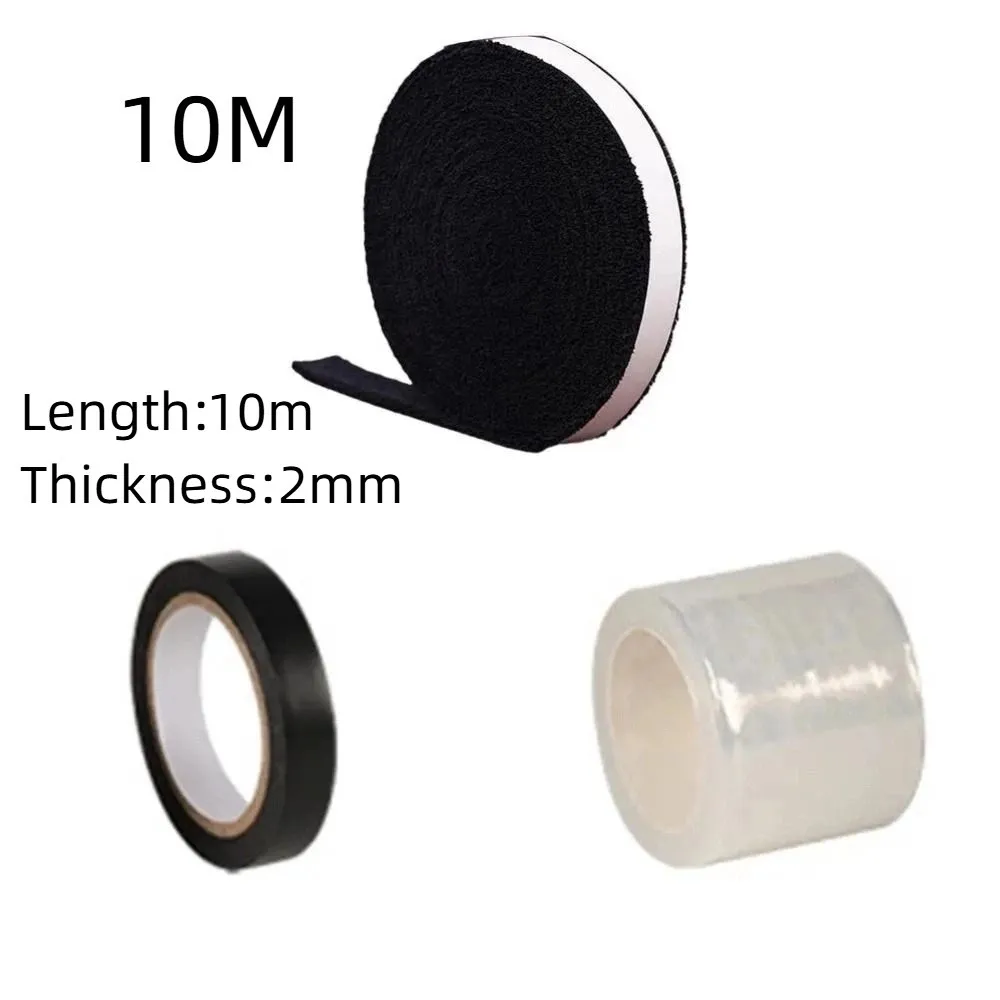 الملونة مضرب بدمنتون Overgrip 10 متر طول المضادة للانزلاق منشفة التنس قبضة اليد امتصاص العرق الجاف يشعر الصيد رود التفاف حزام