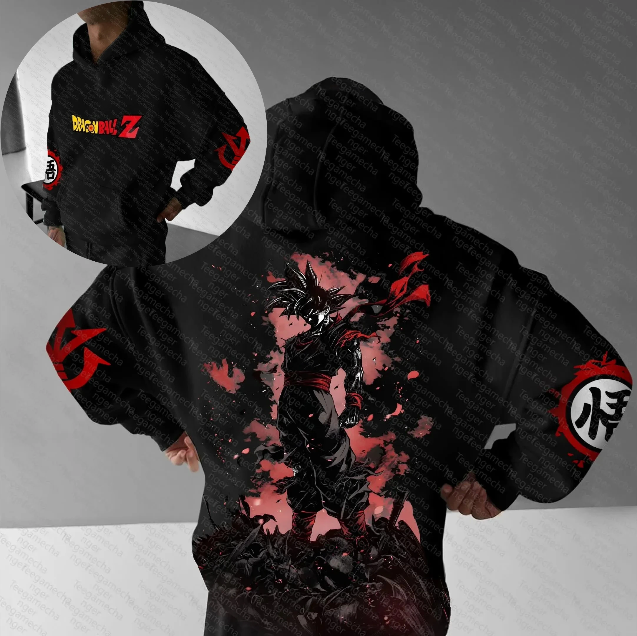 

Dragon Ball Z Goku Black Rose Толстовка Мужская Аниме Уличная Мода Толстовка с принтом злодея Повседневная куртка для косплея Осень Зима