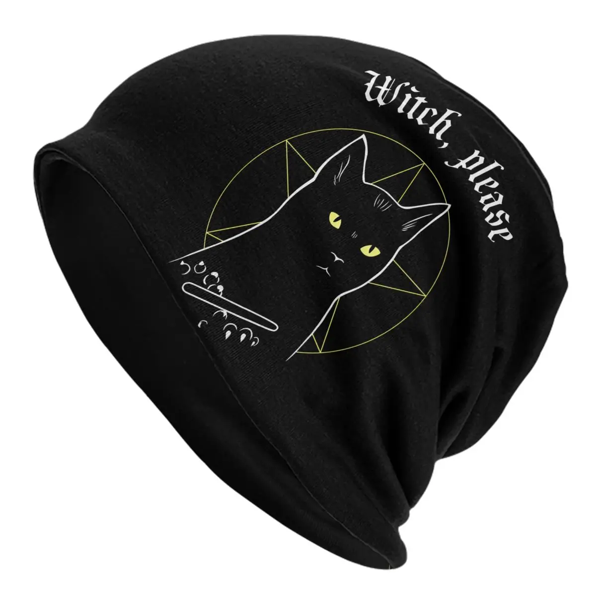 

Skullies Beanies Outdoor Hats Witch Please Cat Thin Bonnet Hipster Caps Men