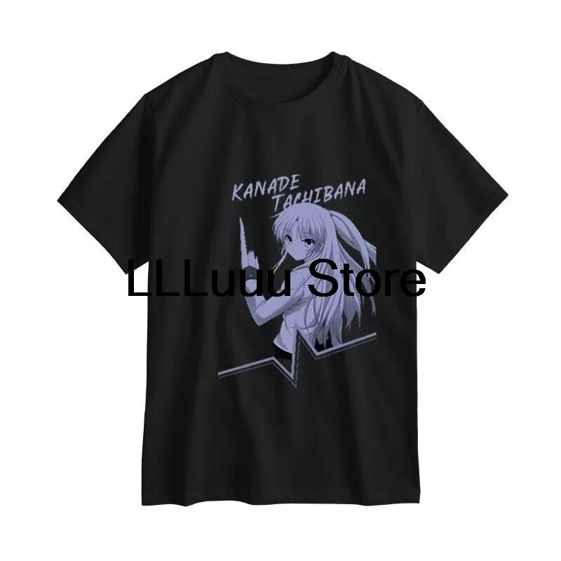 Anime Angel Beats Oversized T Shirt Women Men Summer Fashion Crewneck Short Sleeve Funny Tshirt Streetwear Cosplay