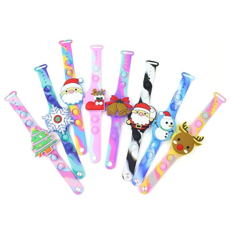 Kids Sports Watches Toys Cartoon Santa Claus Christmas Tree Elk Bell Silicone Children Digital Watch Boys Girls Christmas Gifts