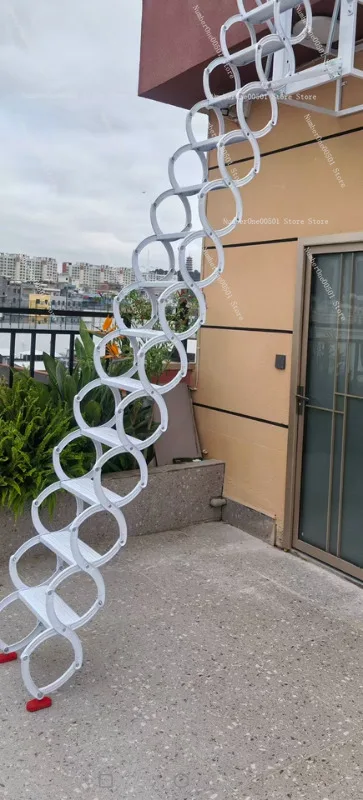 

Attic Telescopic Ladder Foldable Loft Stairs Heavy Duty Wall Mounted Retractable Fire Escape Ladder for Home Villa