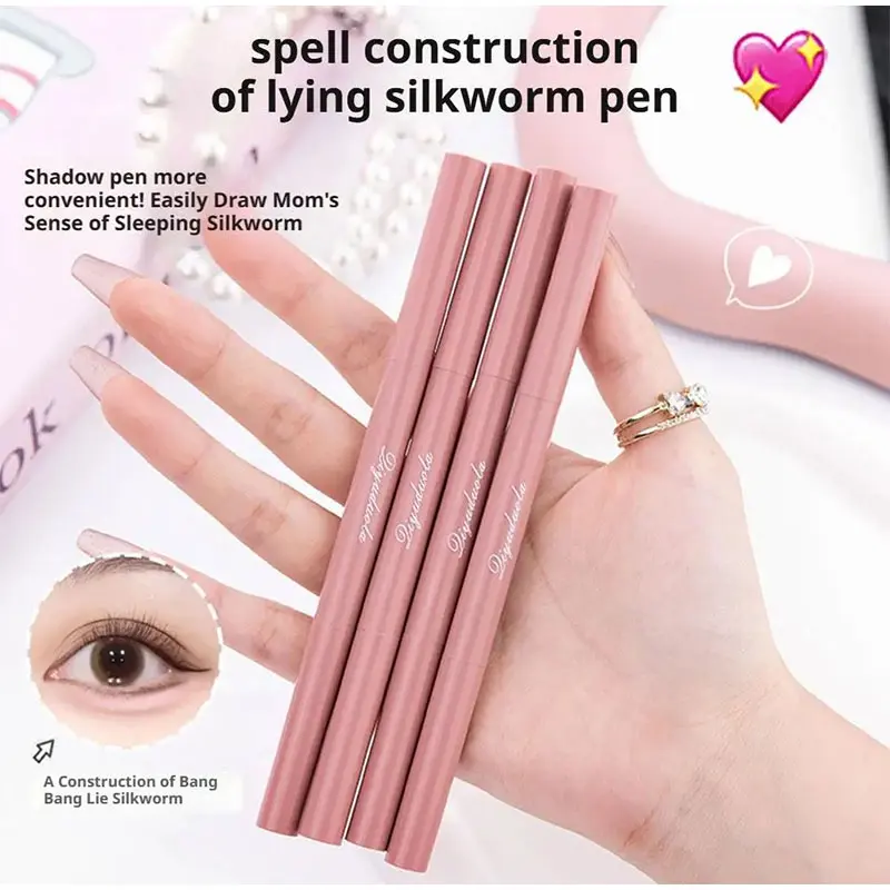 Penna per occhi a doppio strato 2 in 1, correttore per cerchi scuri e creatore di sacchetti per occhi naturali, illuminante per occhi, correttore per occhi a prova di sbavature