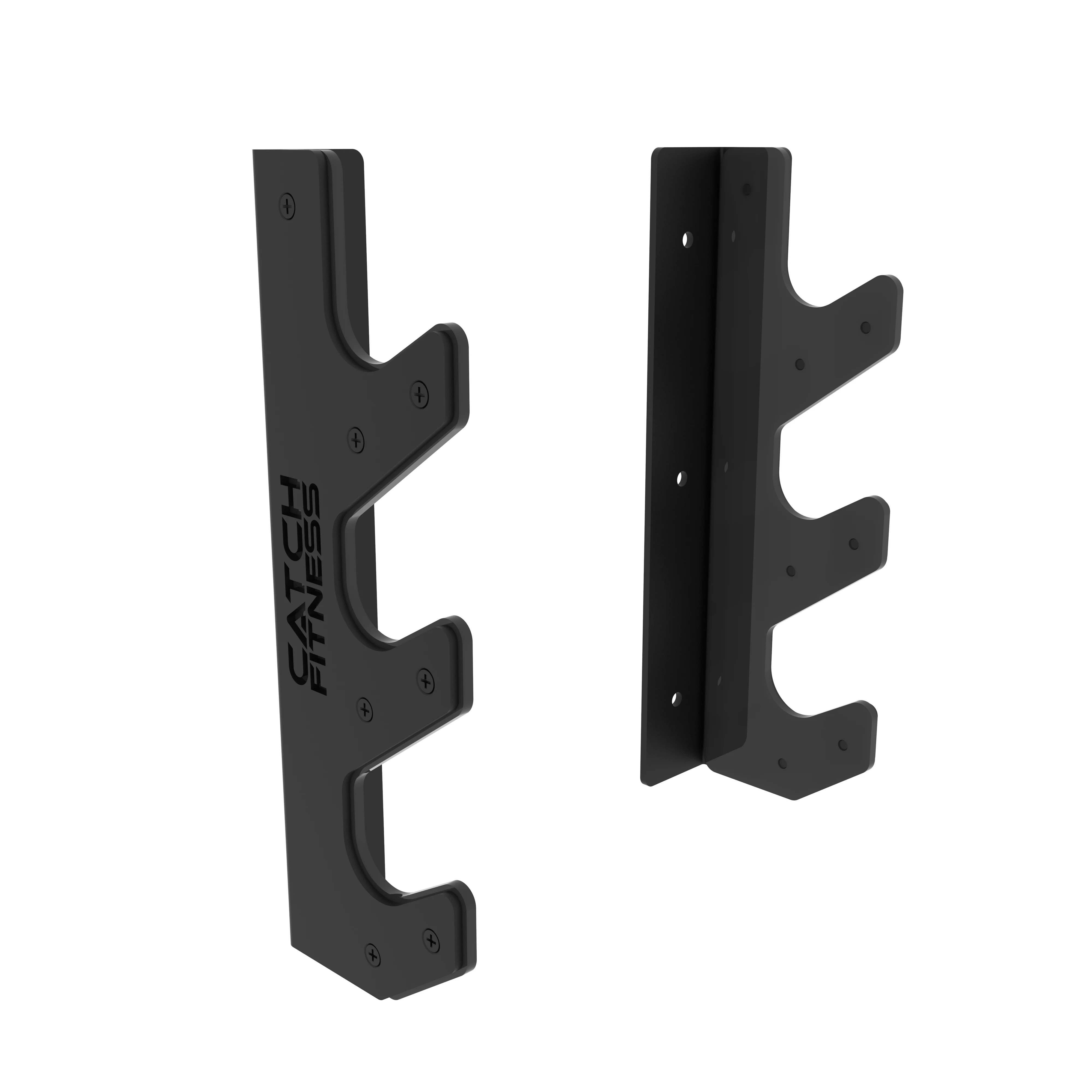 ชั้นวางบาร์เบลเหล็กคุณภาพสูงแบบ 3 ชั้น แนวตั้ง พร้อมคุณสมบัติความปลอดภัย ติดผนังแนวนอน สำหรับเก็บบาร์ยกน้ำหนัก