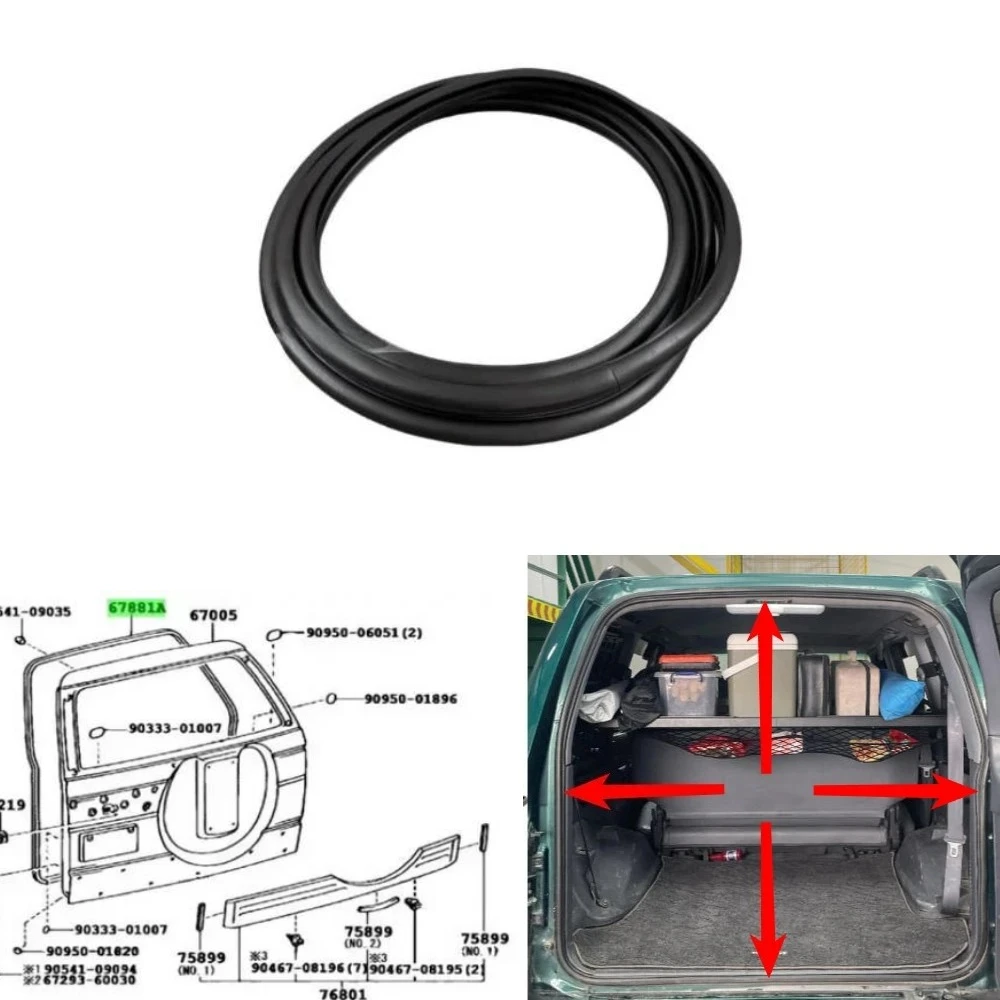 

Back Door Weatherstrip for Toyota Land Cruiser Prado LC90 1991-1996 Tail Door Waterproof Sealing Strip 67881-60060 for Lc95