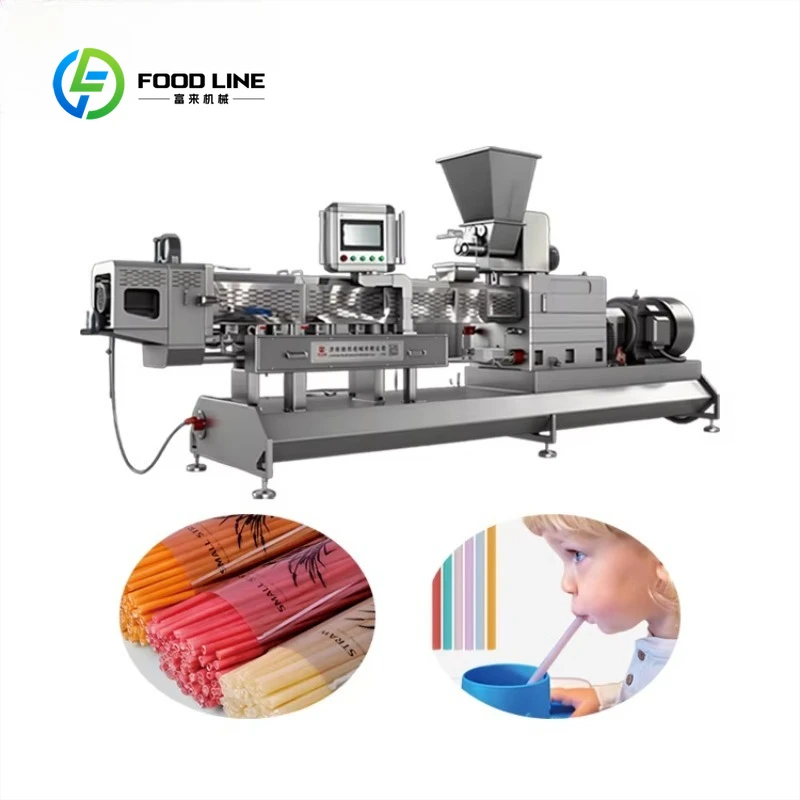 Customized High Efficiency Automatic Biodegradable Edible Rice Drinking Straw Production Line for Eco Friendly Food Processing