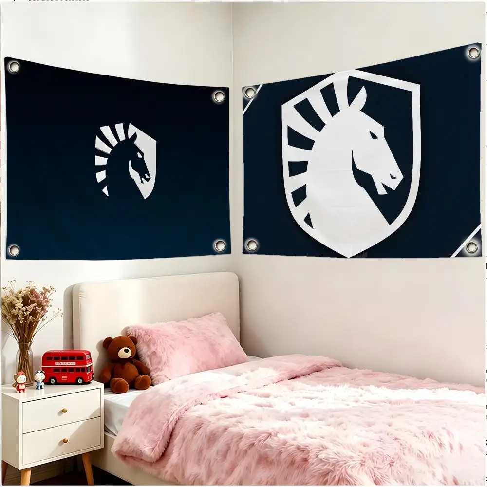Team Liquid Flags Borderless Four Ring Ornament Indoor Outdoor Decoration Quick Hang Install