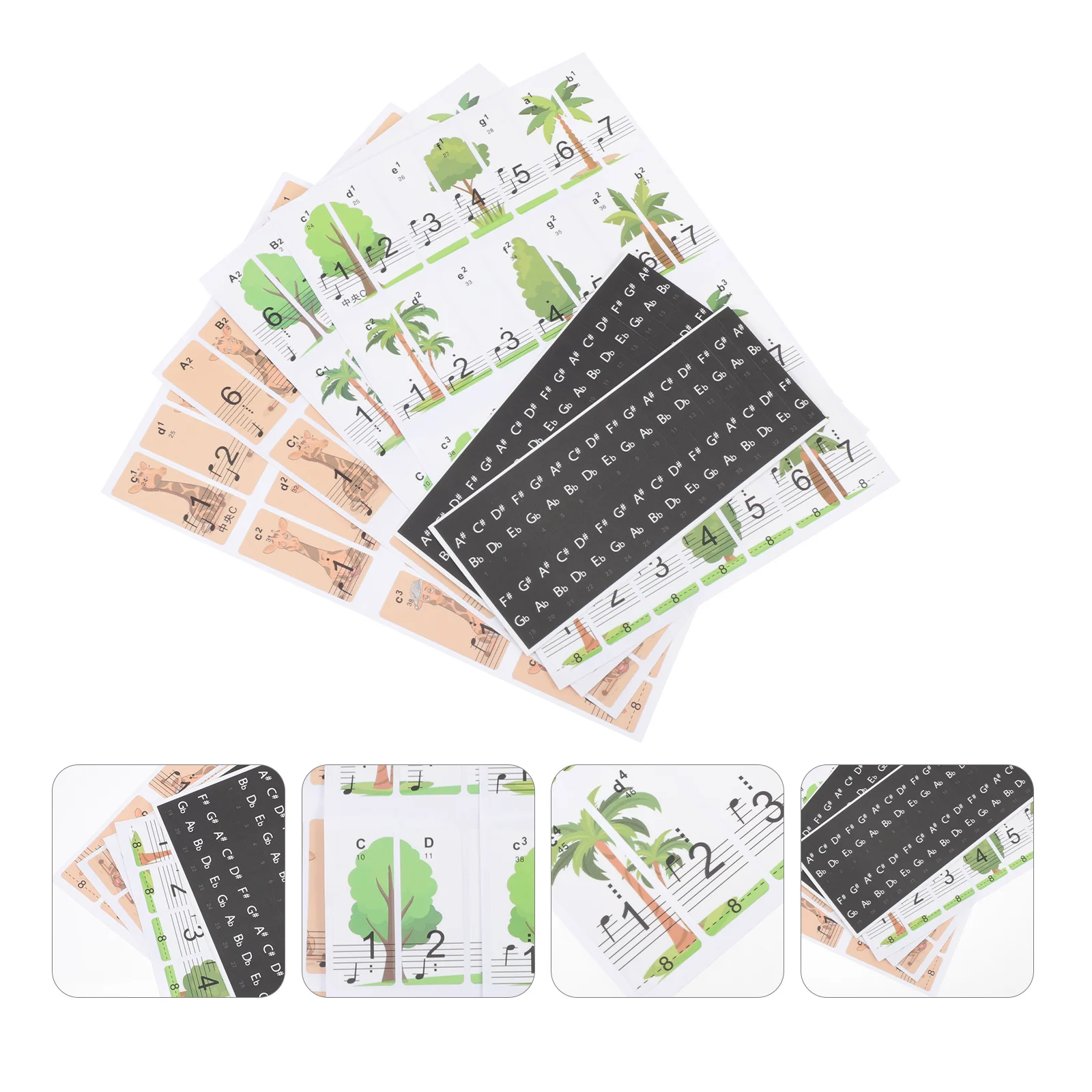 

2 Sheets Removable Piano Sticker Protective Stickers Keyboard Decals