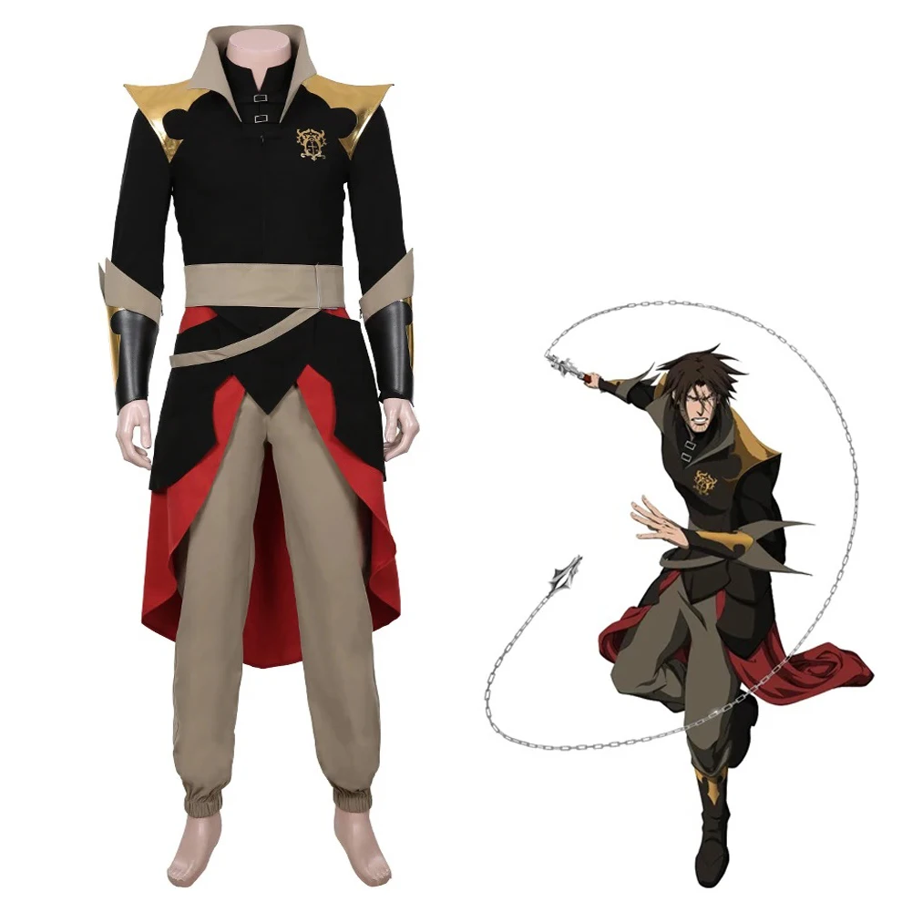 

Game Castlevania Cosplay Costume Trevor Belmont Uniform Vest Whip Suit Outfits Vampire Killer Halloween Party Performance Wear