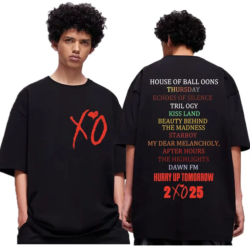

Rapper The Weeknd Tour 2025 T-shirt Music Album Merch T Shirts Men's Women's Y2k Clothing Fashion Hip Hop T-shirts Streetwear