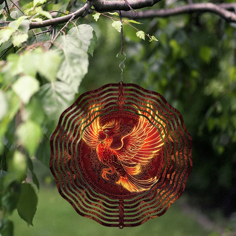 1pc Metal Wind Chime Features a Phoenix Design and Comes with a  or Balconies During Spring and Summer.