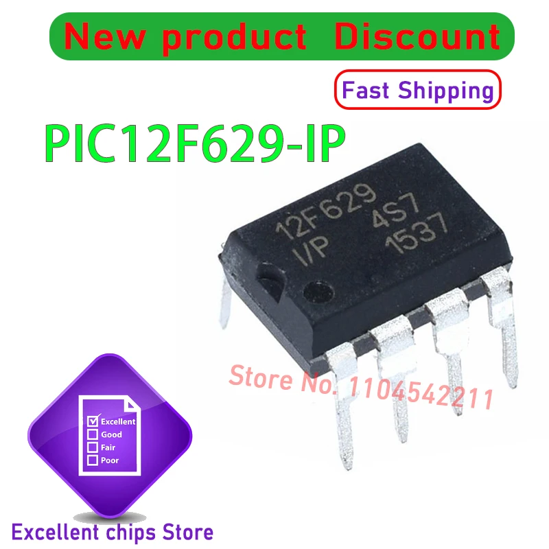 PIC12F508-IP PIC12F509-IP PIC12F510-IP PIC12F615-IP PIC12F629-IP PIC12F635-IP PIC12F675-IP PIC12F683-IP  DIP 1PCS