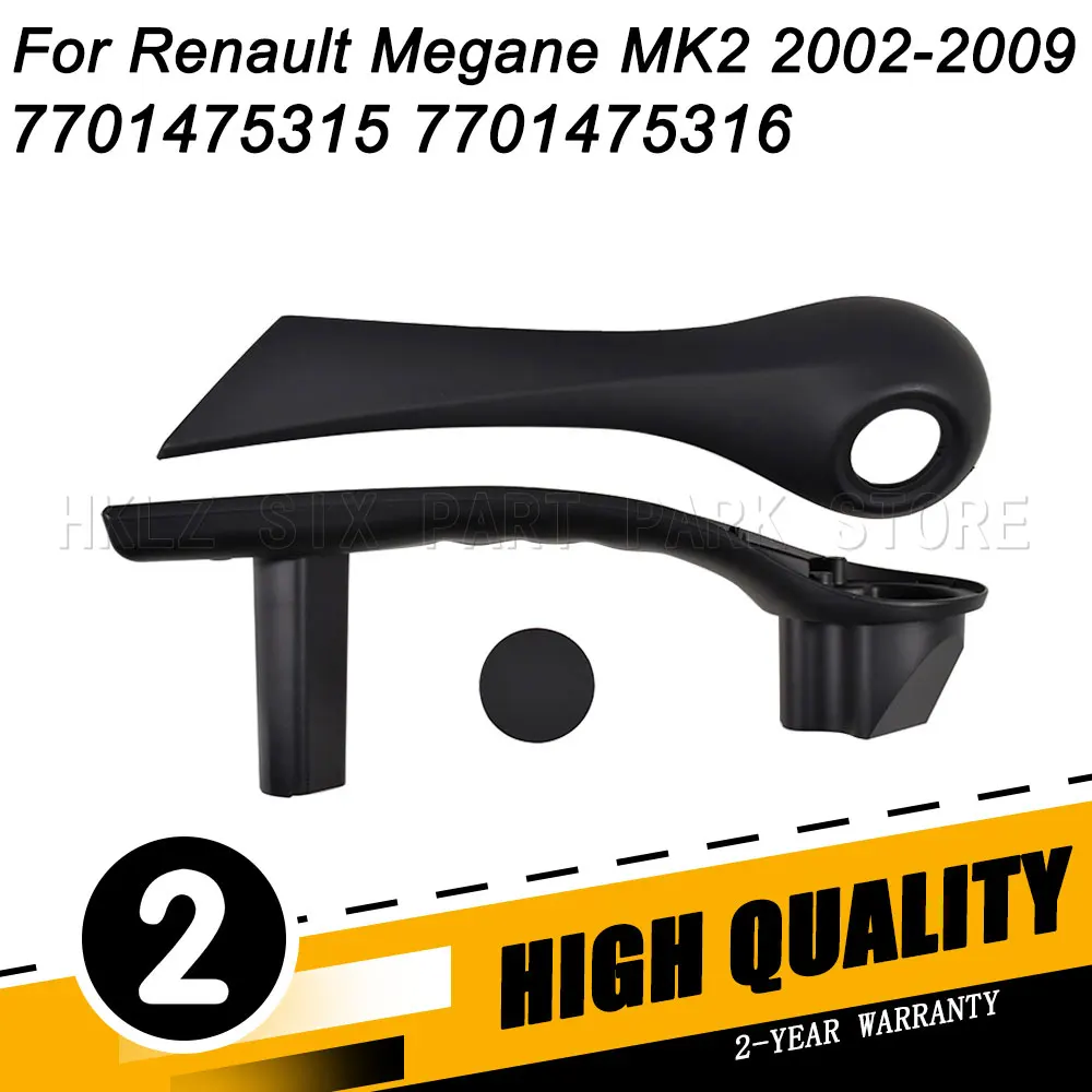 New Front Inner Door Handle Grip Black ABS L R 7701475315 7701475316 For Renault Megane MK2 2002‑2009 Auto Replacement Parts