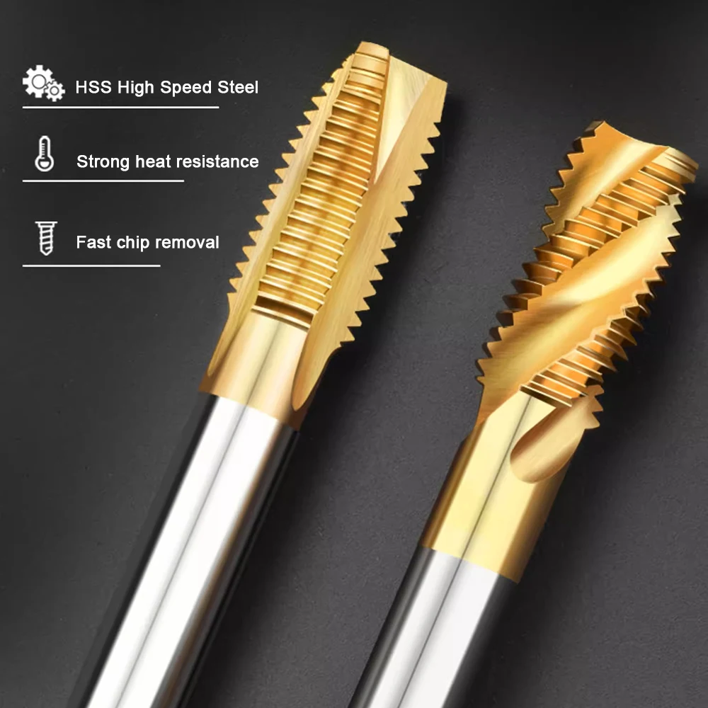 Cobalt Containing Tip Screw Machine Tap,  Straight Groove Tap Tapping M2-M16 Stainless Steel Special Titanium Plated Tapping Bit