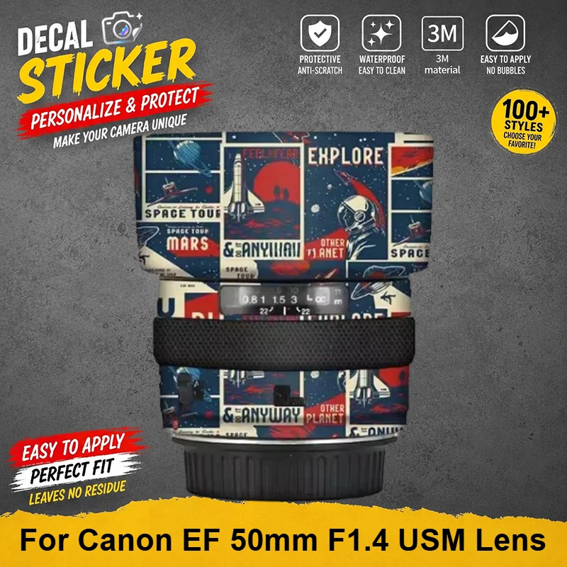 PrizMo Skin For Canon EF 50mm F1.4 USM Lens Sticker Vinyl Wrap Film Lens Body Protective Sticker Protector Coat EF50/F1.4