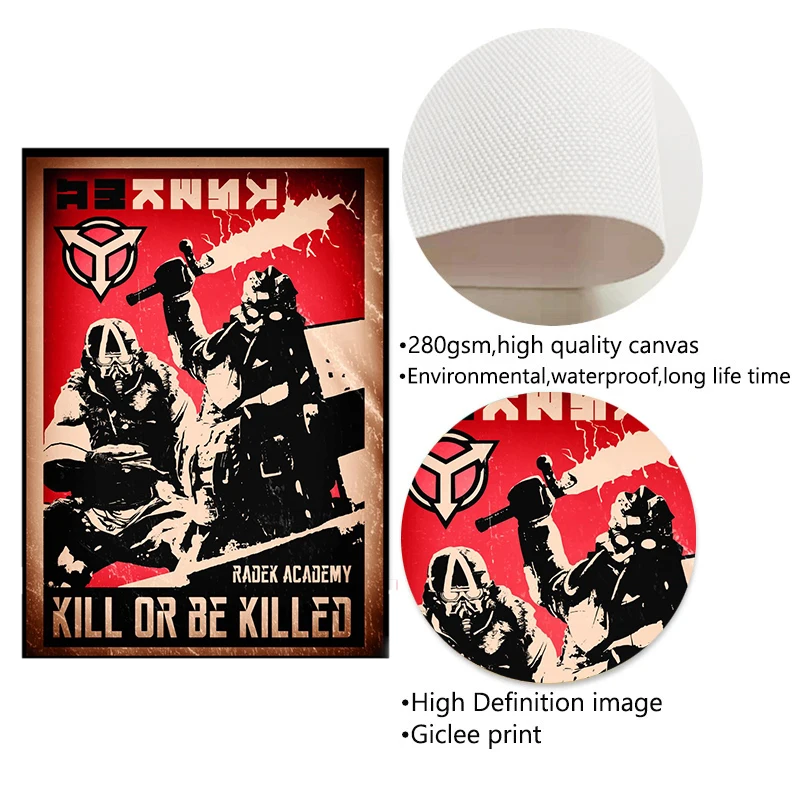 Killzone Propaganda Video Game Poster Print Canvas Painting Vintage Gaming Wall Art Picture Wall Decor for Home Room Decoration