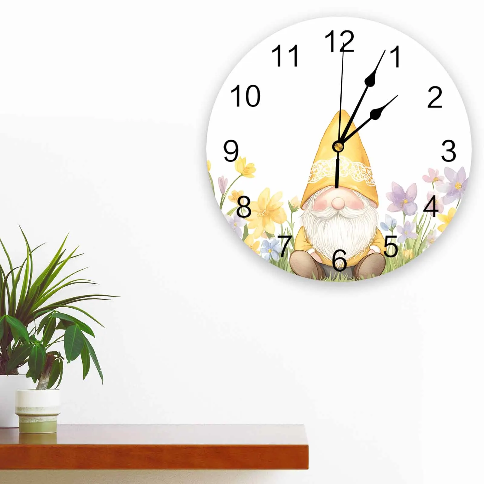 

Bedroom Wall Clocks Spring Flowers Dwarf Pastoral Living Room Clocks Ornaments Baby Room Study Mute Wall Clocks