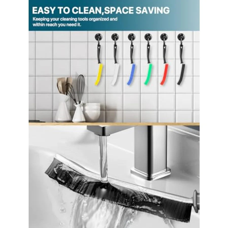 6개입 단단한 솔 틈새 청소 브러시 다기능 프리미엄 틈새 청소 도구 좁은 공간 청소용으로 설계됨