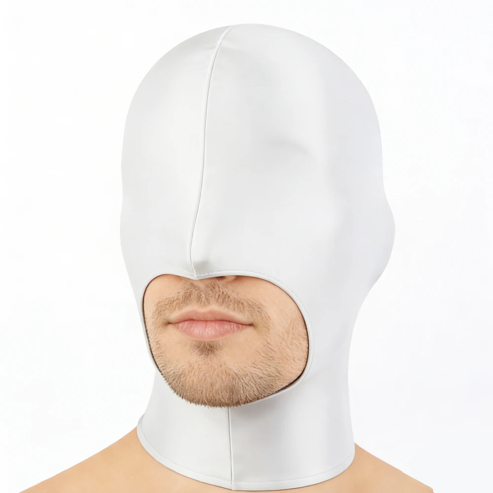 LEOHEX Unisex Ice Silk Glossy Oil Sunscreen Hooded Open Face Protective Mask Breathable Cosplay Performance Outdoor Sports Masks
