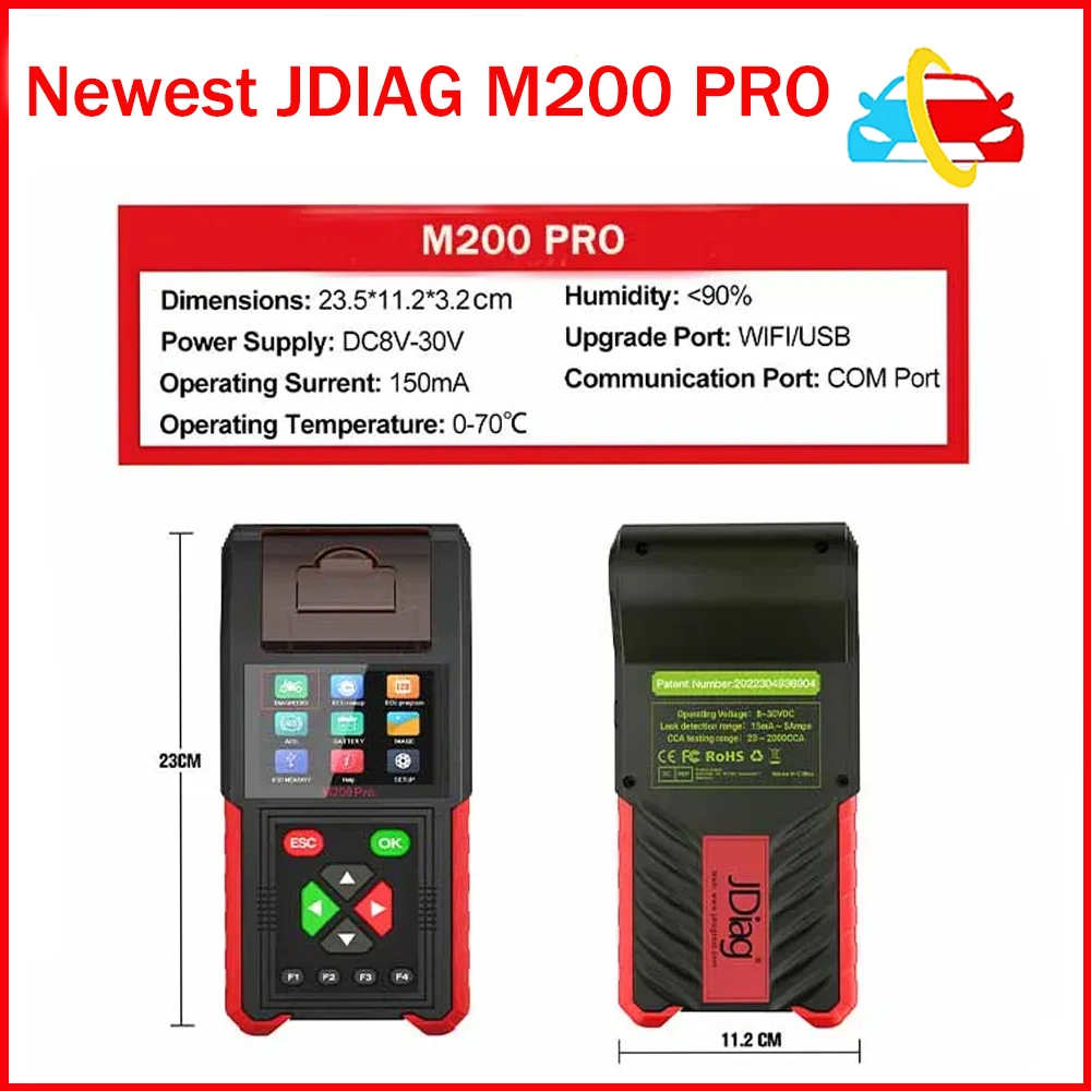 

JDiag M200Pro M200 PRO Upgarded of Jdiag M200 Full Motorcycle Diagnostic Tool upport ECU Remap programming Battery Tester