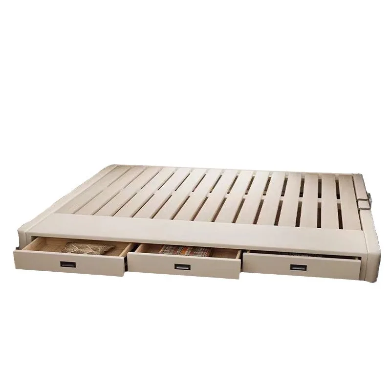 Scaffale da letto in legno massello tatami personalizzabile, cassetto scheletrato, senza comodino, piccolo appartamento