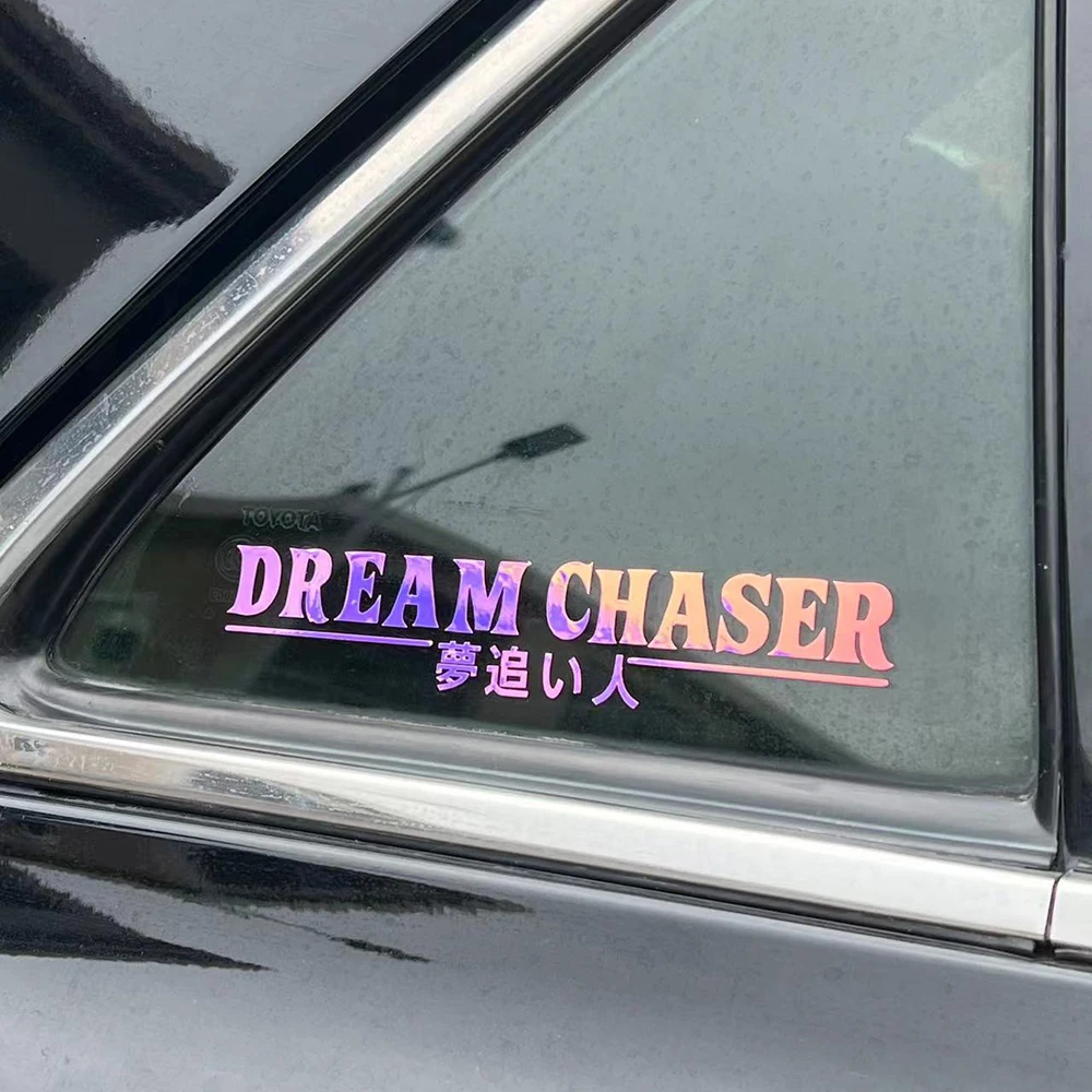 Holographic DREAM CHASER Car Rear Windshield Sticker Reflective Vinyl Decal Automobile Accessories