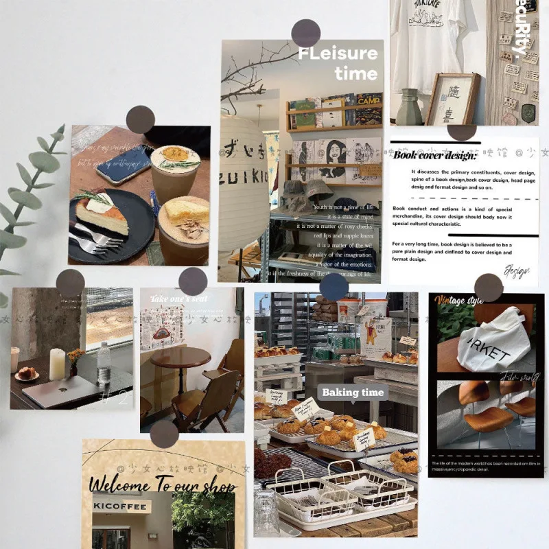 การ์ดข้อความ INS ระดับไฮเอนด์สไตล์เกาหลี 15 ใบ โปสการ์ด สติกเกอร์ภาพยนตร์ โปสเตอร์ผสม และสติกเกอร์ตกแต่งผนังห้องนอนในร่ม