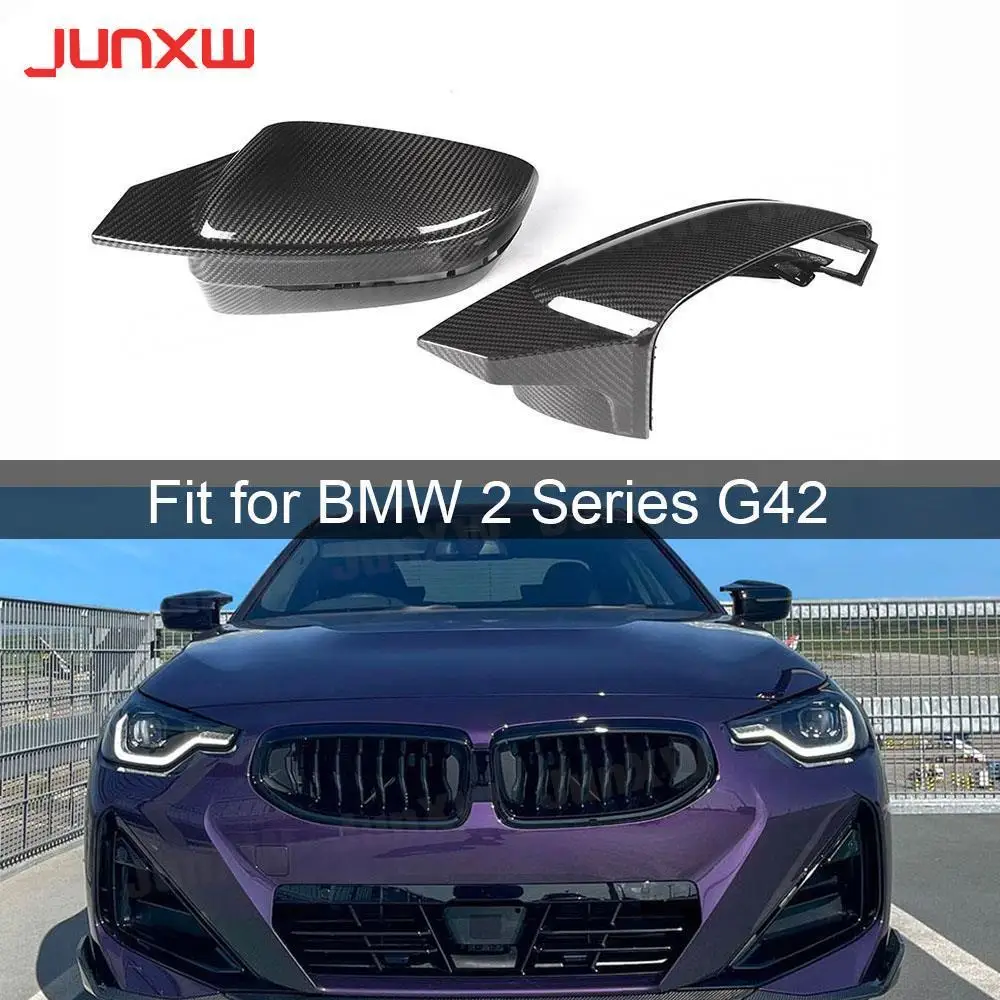 Dry Carbon Rearview Mirror Cover Gap For BMW 2 series G42 2020+ Carbon Fiber Car Mirror Cover