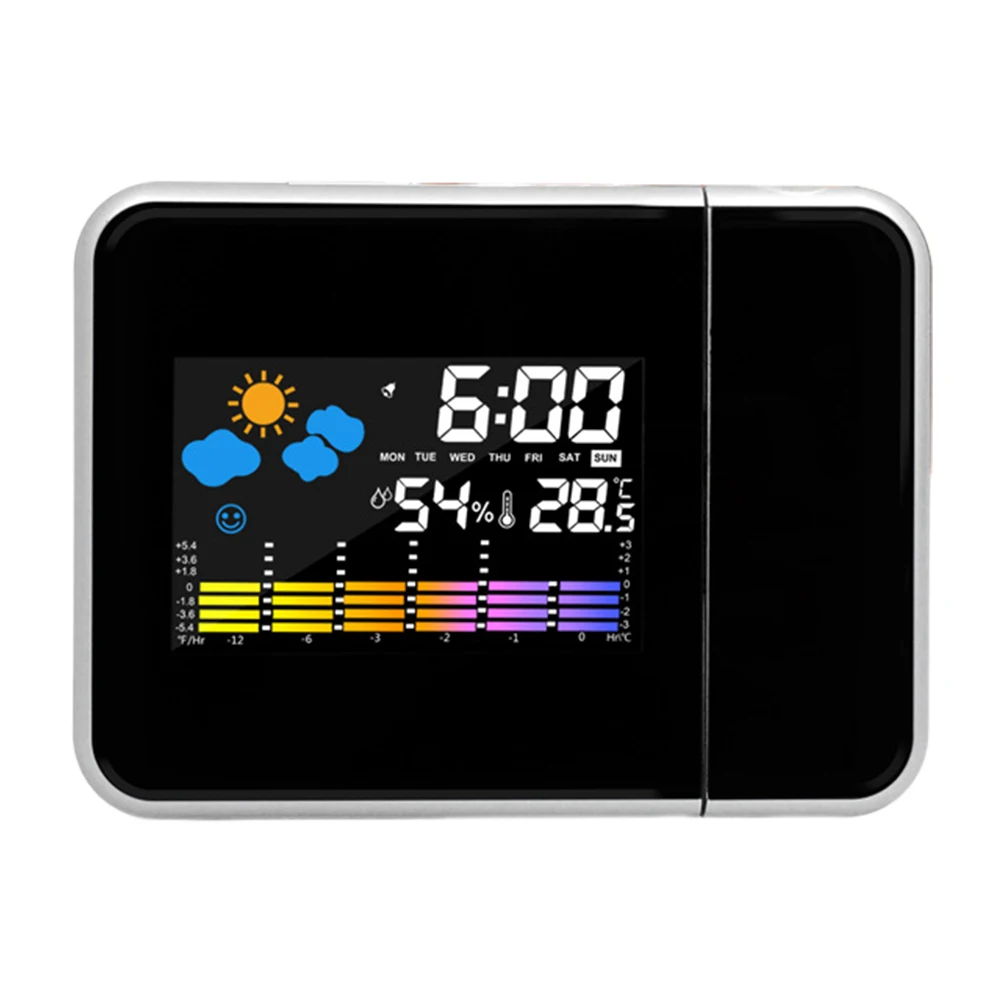 Smart Alarm Clock with Night Backlight Adjustable Projection Angle Projection Clock Desk Table Thermometer Hygrometer