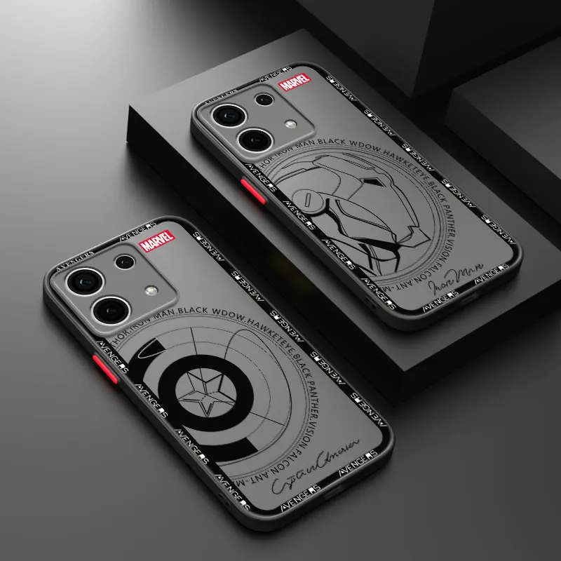 Marvel Shields Frosted Translucent Phone Case For Redmi 9A 9C 9i 9T 10 Prime 10C K30 K40 S K20 Pro Gaming Plus