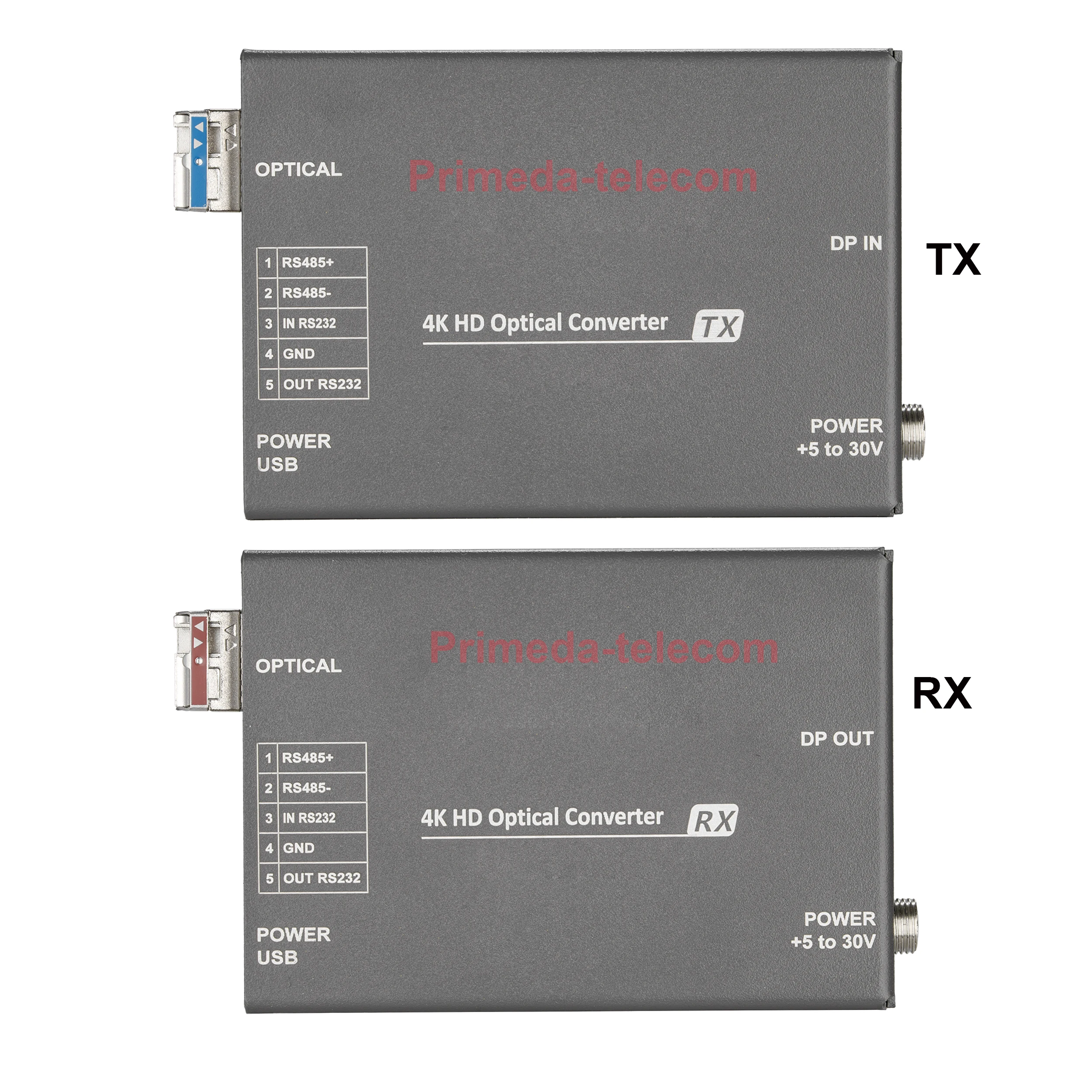 4K@60Hz DP Displayport RS485 RS232 over Fiber Optic Extender Converter SFP LC Singlemode up 10km Professional Zero latency