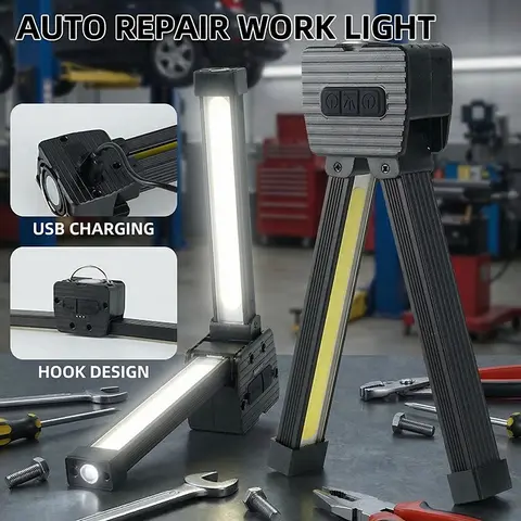 7-Speed Dimming Flash Gym Lamp for Posing Portable Magnet LED Posing Lamp with Hanging Hook Selfie Light with 180 Degree Folding