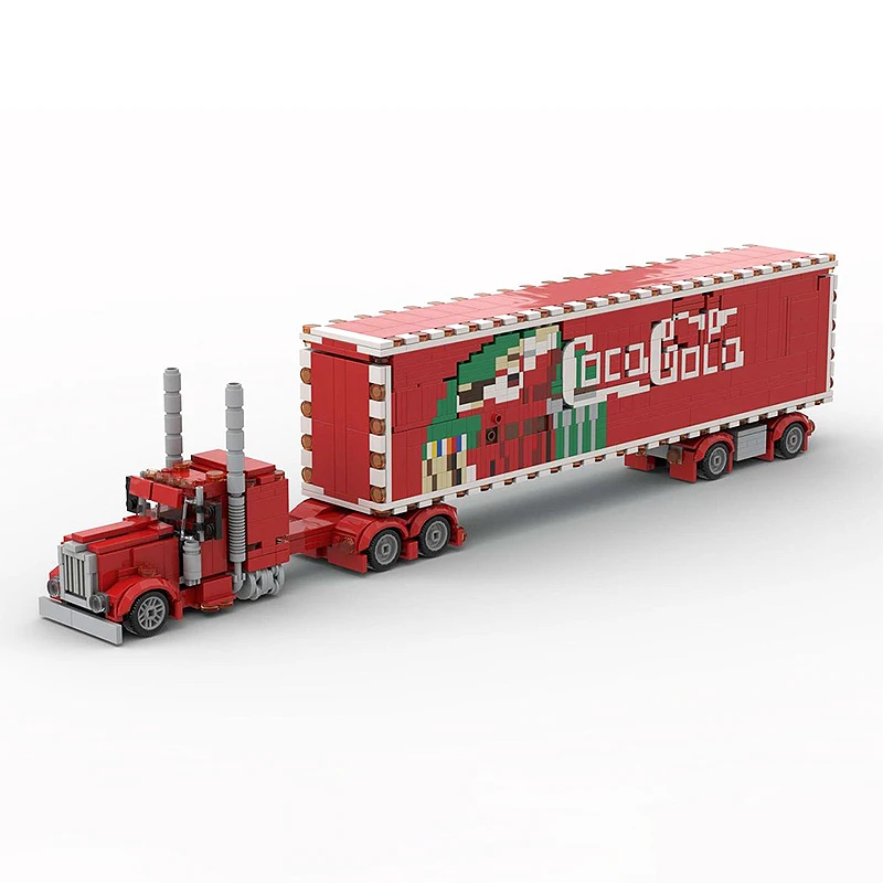 MOC-93207 Klassieke Urban Engineering Vehicle Series Kersttruck Vrachtwagen Model Bouwsteen Kleine deeltjesbaksteen Assemblagespeelgoed