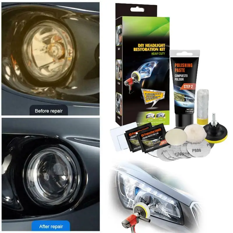 

Headlight Restoration Kit Headlight Cleaner And Restorer Headlight Repair Polish Kit Headlamp Anti-Scratch Repair Agent For cars