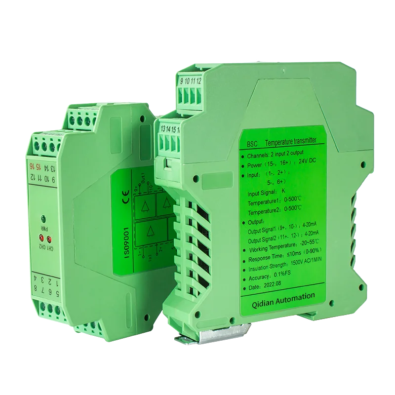 K Type 0-1300℃ to 4-20mA Thermocouple Temperature Transmitter 1 In 1 Out 0-10V 0-5V DIN Rail TC Temperature Signal Converter