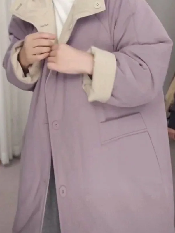 

Двусторонняя утепленная хлопковая куртка для женщин: повседневная, теплая, индивидуальная, для зимних поездок на работу