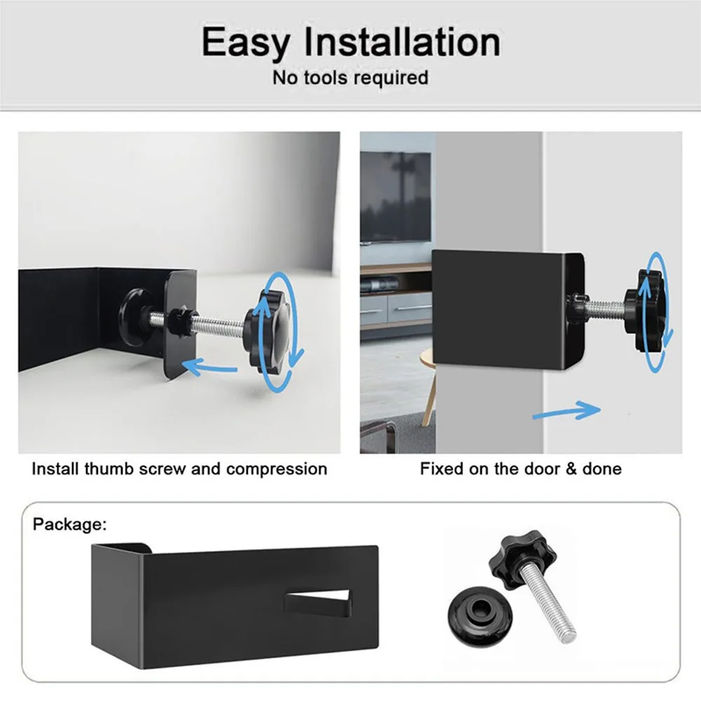 Adjustable Stainless Steel Lock Box Door Mount Bracket With EVA Foam For Security Key Storage On Standard Doors No Drill