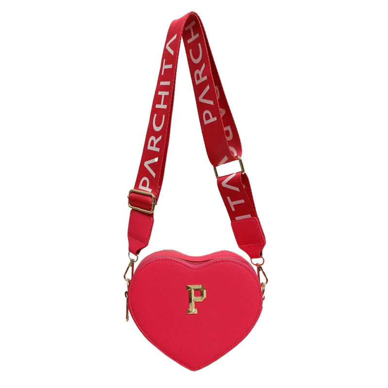 

Шикарная сумка через плечо, однотонная женская сумка с регулируемым ремешком, сумка через плечо в форме сердца, легкая повседневная сумка для покупок и вечеринок